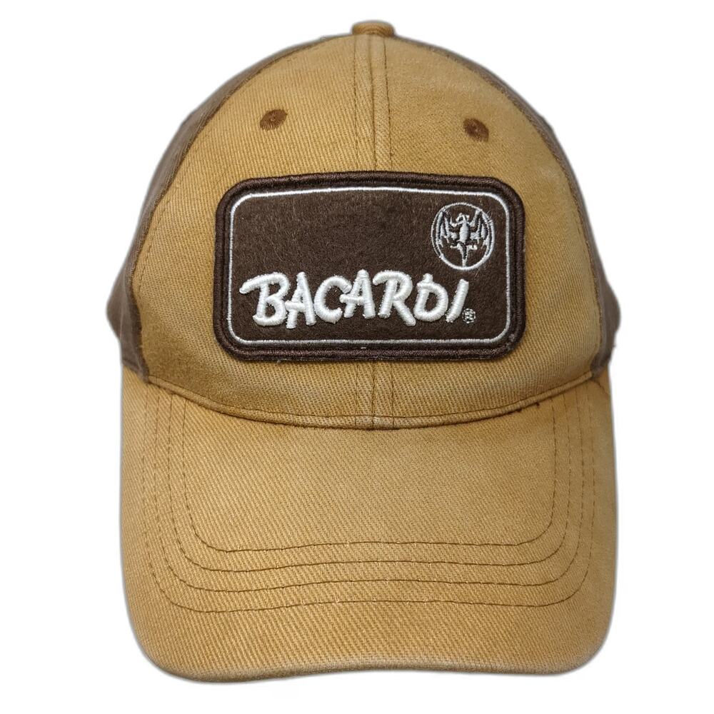 Bacardi Baseball Cap Brown One Size Two Tone Patch Strapback Rum Logo Cotton hat